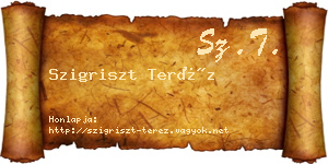Szigriszt Teréz névjegykártya
