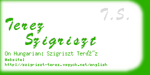 terez szigriszt business card